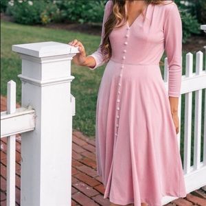 Velvet pink knee-length dress! NWT🎀